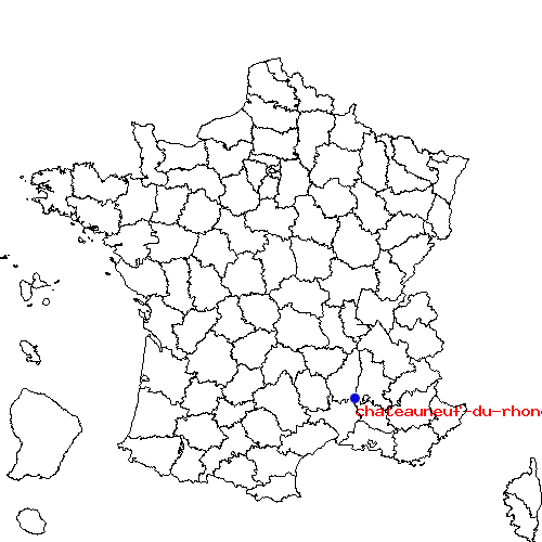 localisation sur le carte de chateauneuf-du-rhone 