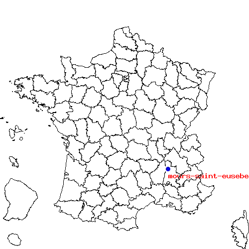 localisation sur le carte de mours-saint-eusebe 