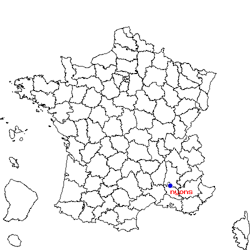 localisation sur le carte de nyons 