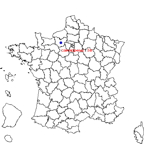 localisation sur le carte de canappeville 
