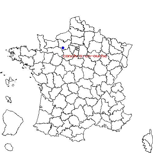 localisation sur le carte de conches-en-ouche 