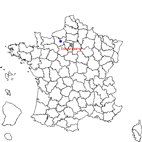 localisation sur le carte de louviers 