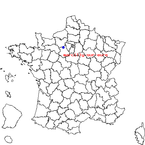 localisation sur le carte de marcilly-sur-eure 