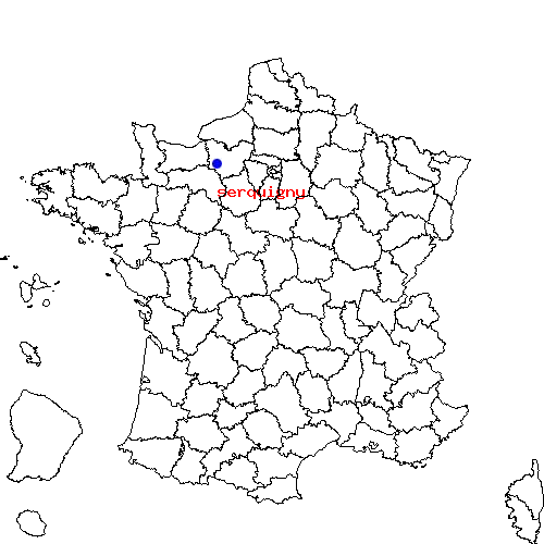 localisation sur le carte de serquigny 