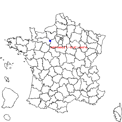localisation sur le carte de verneuil-sur-avre 
