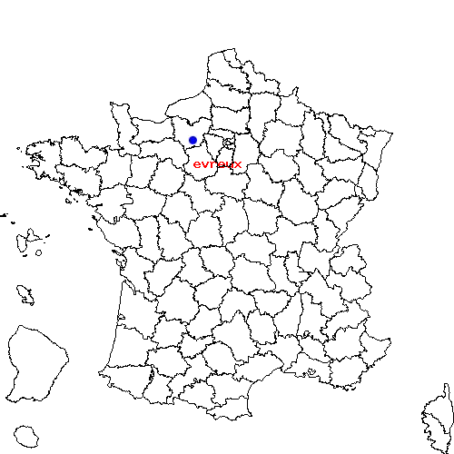 localisation sur le carte de evreux 