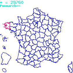 localisation sur le carte de Penmarch 29760