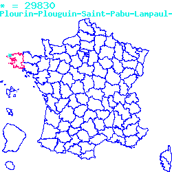 localisation sur le carte de Plourin 29830