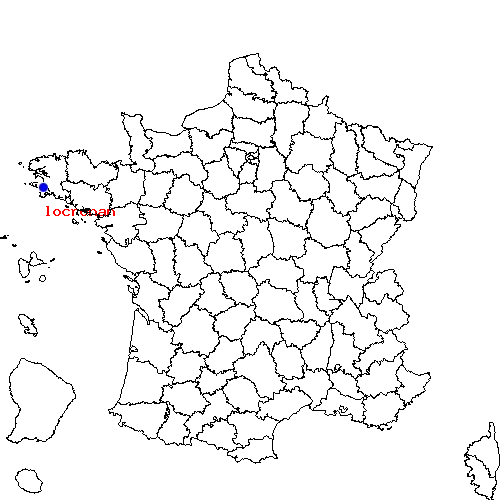 localisation sur le carte de locronan 