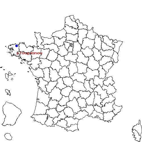 localisation sur le carte de plougasnou 