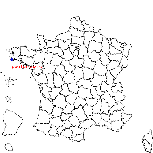 localisation sur le carte de pouldreuzic 