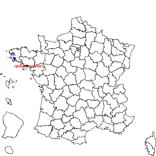 localisation sur le carte de quemeneven 