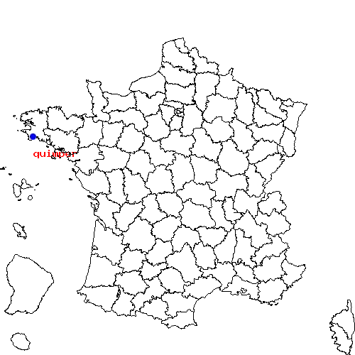 localisation sur le carte de quimper 