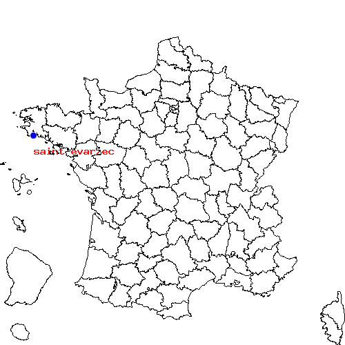 localisation sur le carte de saint-evarzec 