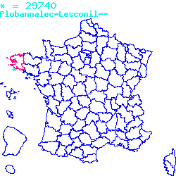 localisation du code postal 29740 Plobannalec-Lesconil sur la carte de France localisation sur le carte de Plobannalec-Lesconil 29740