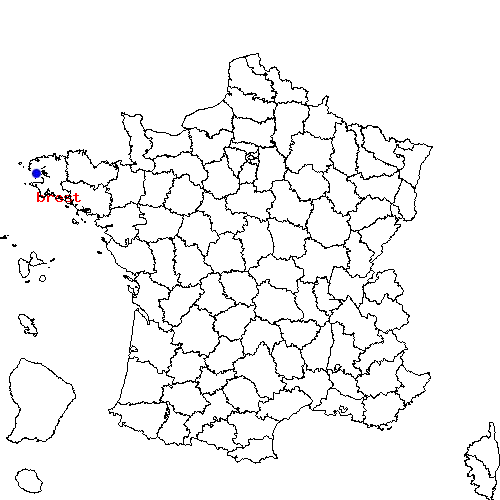 localisation sur le carte de brest 