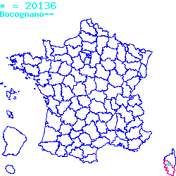 localisation sur le carte de Bocognano 20136