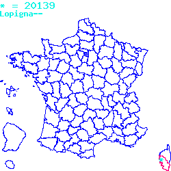 localisation du code postal 20139 Lopigna sur la carte de France localisation sur le carte de Lopigna 20139