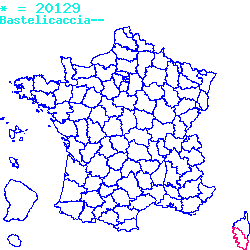localisation du code postal 20129 Bastelicaccia sur la carte de France localisation sur le carte de Bastelicaccia 20129