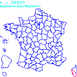 localisation du code postal 20153 Guitera-les-Bains sur la carte de France localisation sur le carte de Guitera-les-Bains 20153