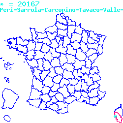 localisation du code postal 20167 Peri sur la carte de France localisation sur le carte de Peri 20167