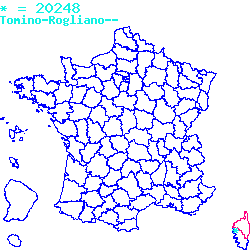 localisation du code postal 20248 Tomino sur la carte de France localisation sur le carte de Tomino 20248