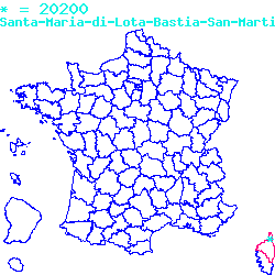 localisation du code postal 20200 Santa-Maria-di-Lota sur la carte de France localisation sur le carte de Santa-Maria-di-Lota 20200