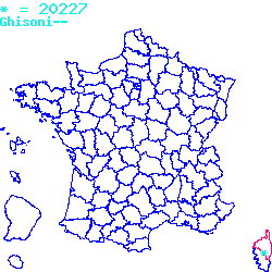 localisation du code postal 20227 Ghisoni sur la carte de France localisation sur le carte de Ghisoni 20227