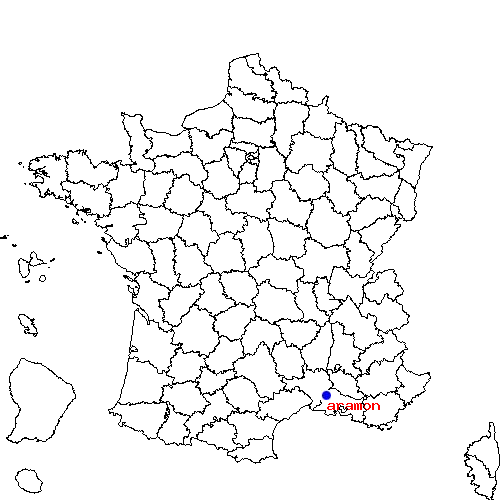 localisation sur le carte de aramon 