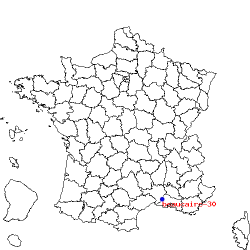 localisation sur le carte de beaucaire-30 