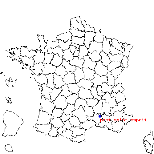 localisation sur le carte de pont-saint-esprit 