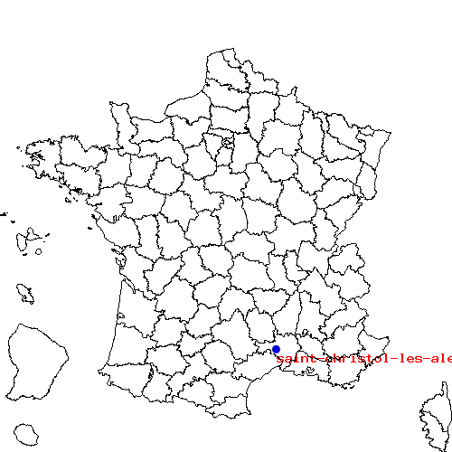 localisation sur le carte de saint-christol-les-ales 