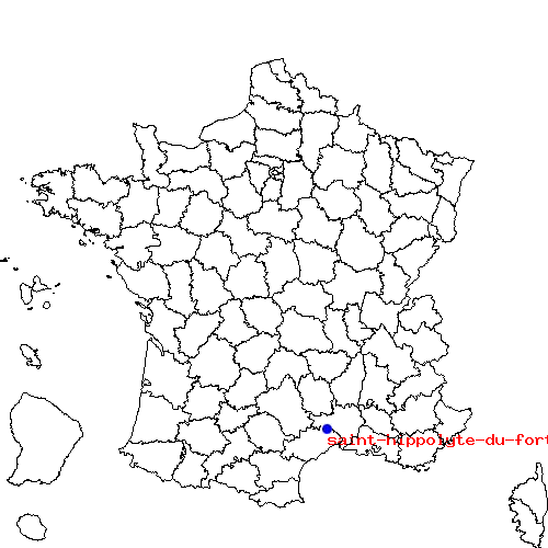 localisation sur le carte de saint-hippolyte-du-fort 