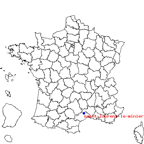 localisation sur le carte de saint-laurent-le-minier 