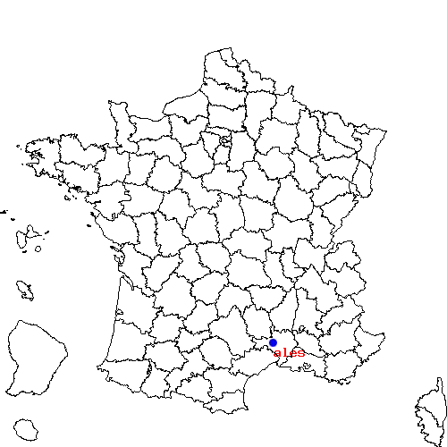 localisation sur le carte de ales 