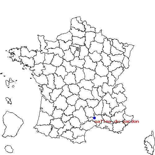 localisation sur le carte de salles-du-gardon 