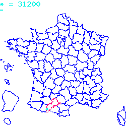 localisation sur le carte de Toulouse 31200