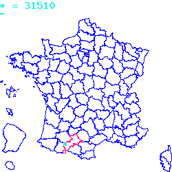 localisation sur le carte de Sauveterre-de-Comminges 31510