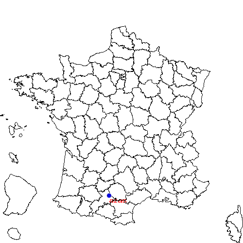 localisation sur le carte de azas 