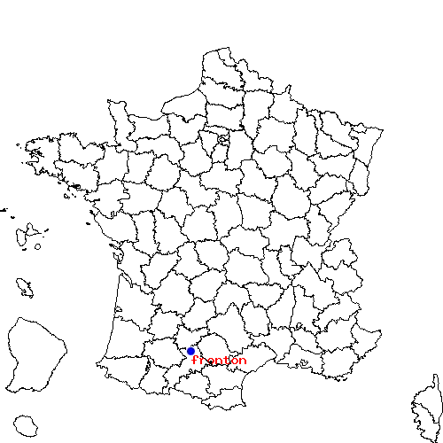 localisation sur le carte de fronton 