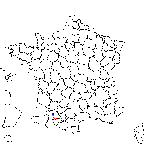 localisation sur le carte de cezan 