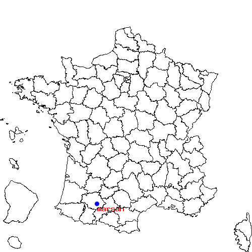 localisation sur le carte de marsan 