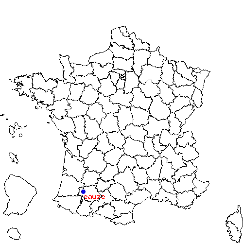localisation sur le carte de eauze 
