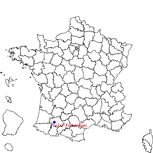 localisation sur le carte de vic-fezensac 
