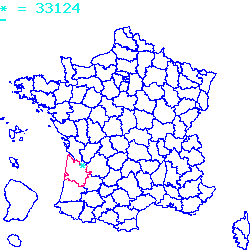 localisation sur le carte de Berthez 33124