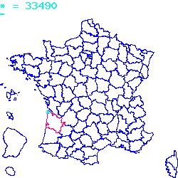 localisation sur le carte de Sainte-Foy-la-Longue 33490
