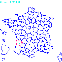 localisation du code postal 33510 Andernos-les-Bains sur la carte de France localisation sur le carte de Andernos-les-Bains 33510