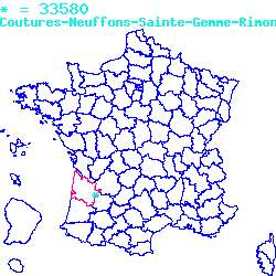 localisation sur le carte de Coutures 33580