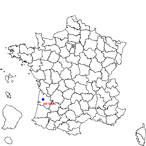 localisation sur le carte de arsac 