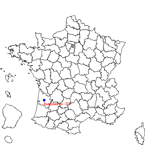 localisation sur le carte de bassens-33 